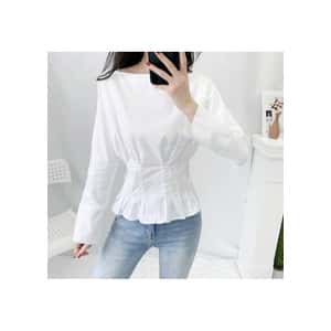 Slim Waist Peplum Blouse